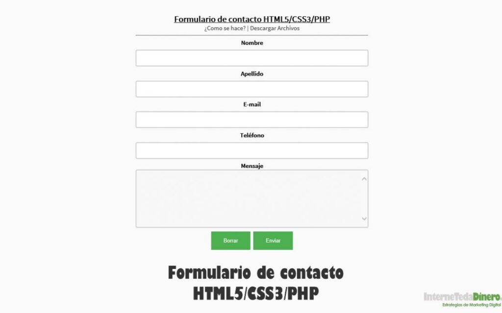 Cómo implementar formularios de contacto con PHP 1 Crear formulario de contacto HTML5/CSS3/PHP | Marketing Digital ...