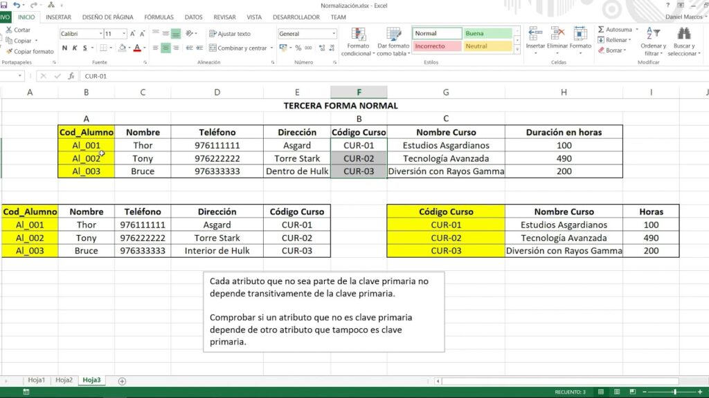 Cómo normalizar una base de datos en 3NF paso a paso 1 Normalización 03 - Tercera Forma Normal