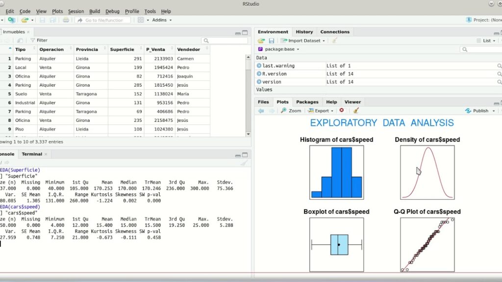 4.4 Análisis exploratorio en R